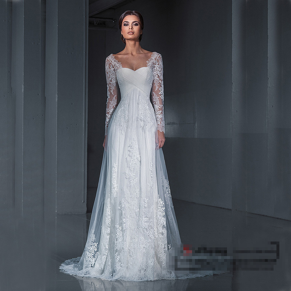 A Line Romantic Appliques Scoop Cap Sleeve Backless Bridal Dresses ...